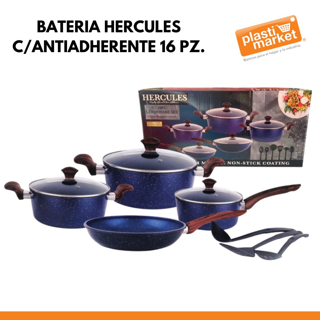 HE-CS16 BATERIA HERCULES C/ANTIADHERENTE 16 PZ.