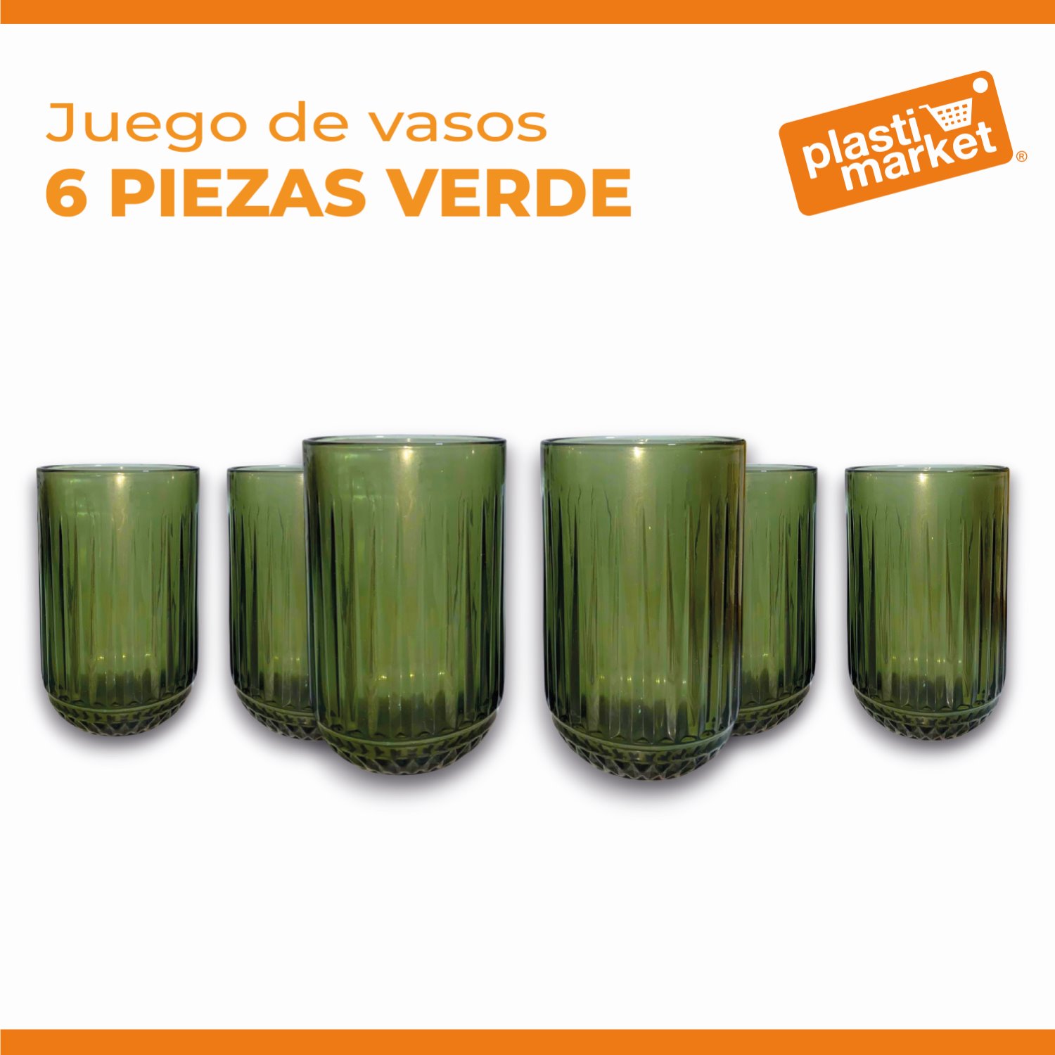 HMR2847-G JUEGO DE VASOS 6 PZ. VERDE