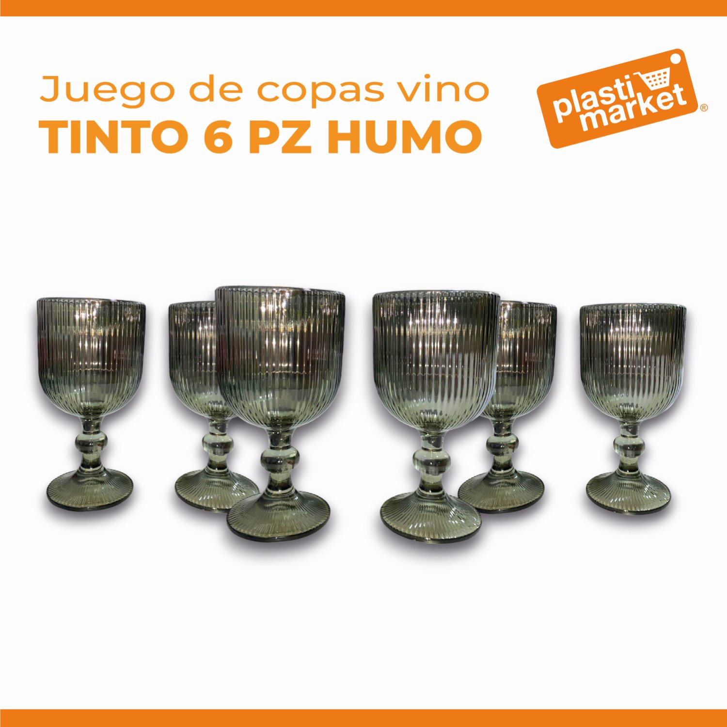 HMY1611-S JUEGO DE COPAS VINO TINTO 6 PZ. HUMO