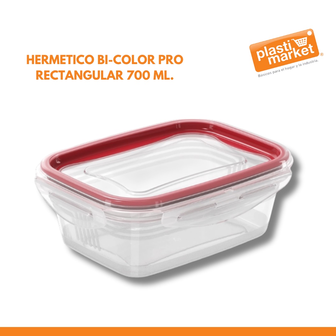 HERMETICO BI-COLOR PRO RECTANGULAR 700 ML.