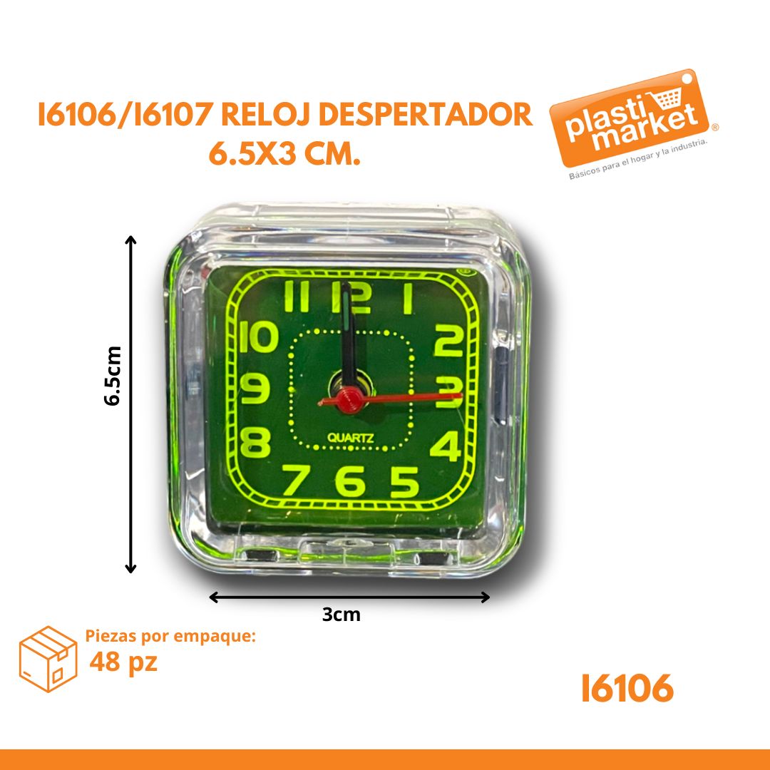 I6106/I6107 RELOJ DESPERTADOR 6.5X3 CM.