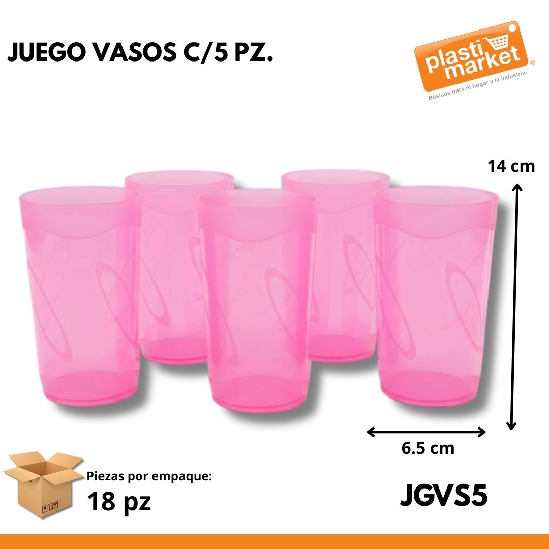 JUEGO VASOS C/5 PZ.