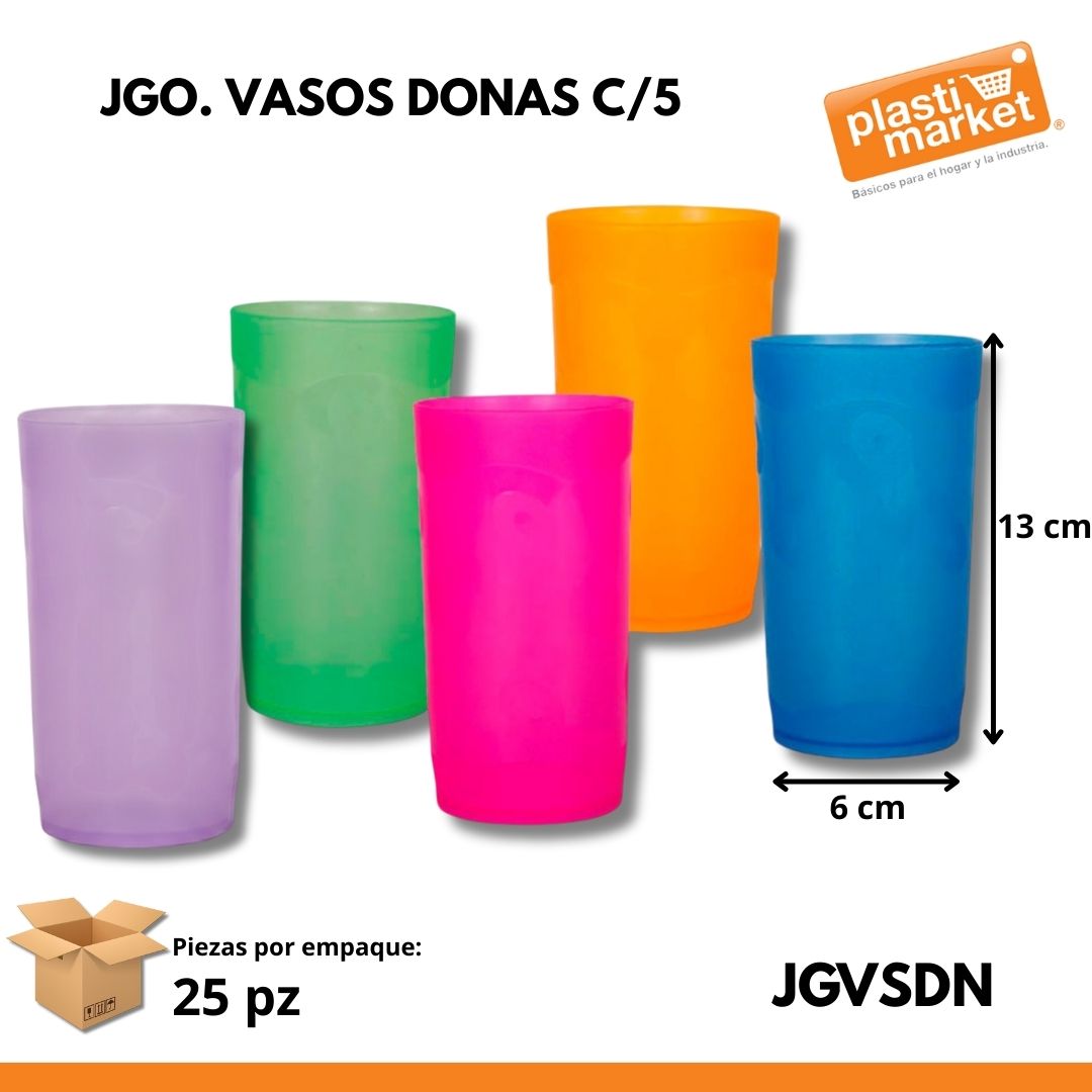 JGO. VASOS DONAS C/5