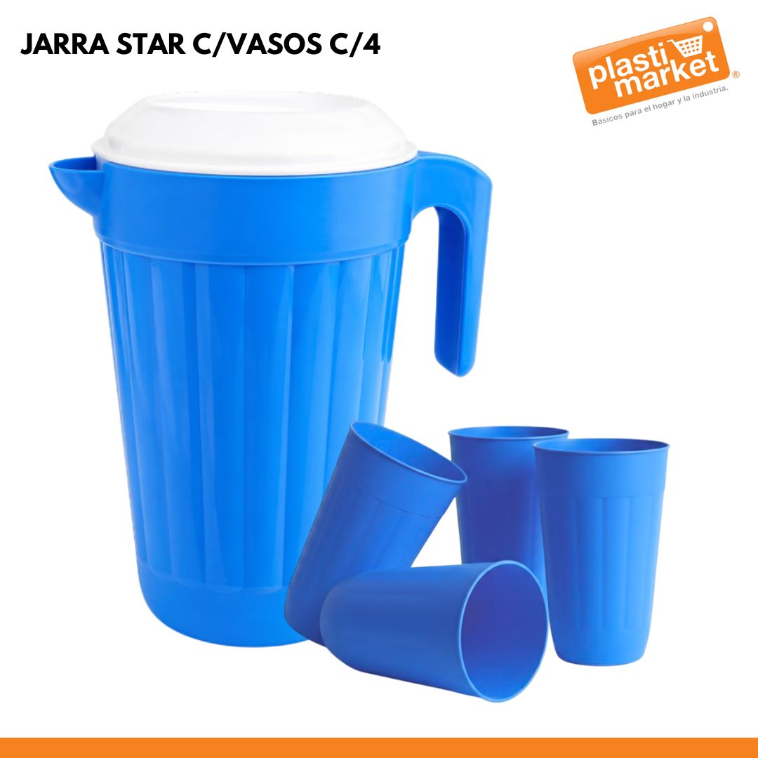 JARRA STAR C/VASOS C/4