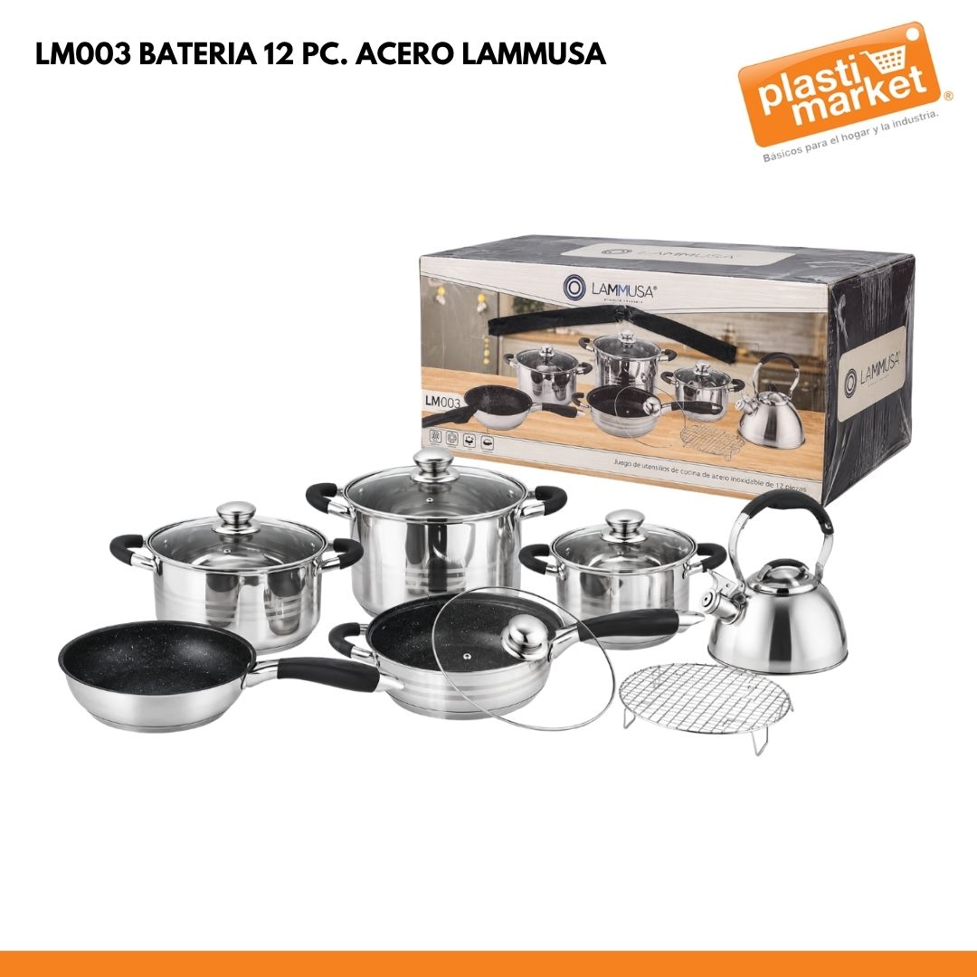 LM003 BATERIA 12 PC. ACERO INOX. LAMMUSA