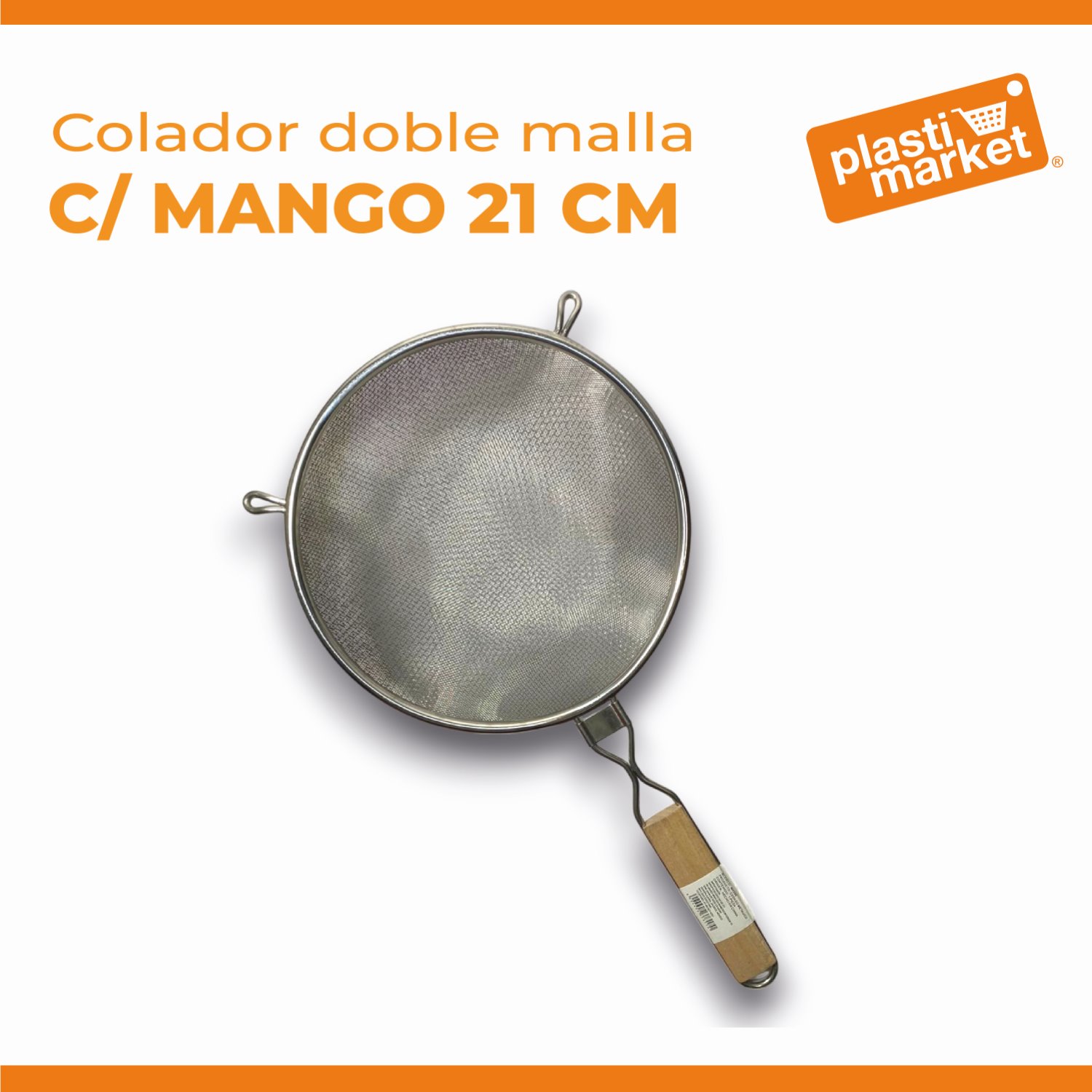 M4986 COLADOR DOBLE MALLA C/MANGO 21 CM.