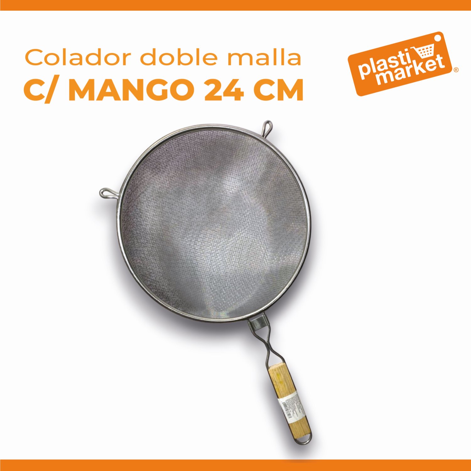 M4987 COLADOR DOBLE MALLA C/MANGO 24 CM.