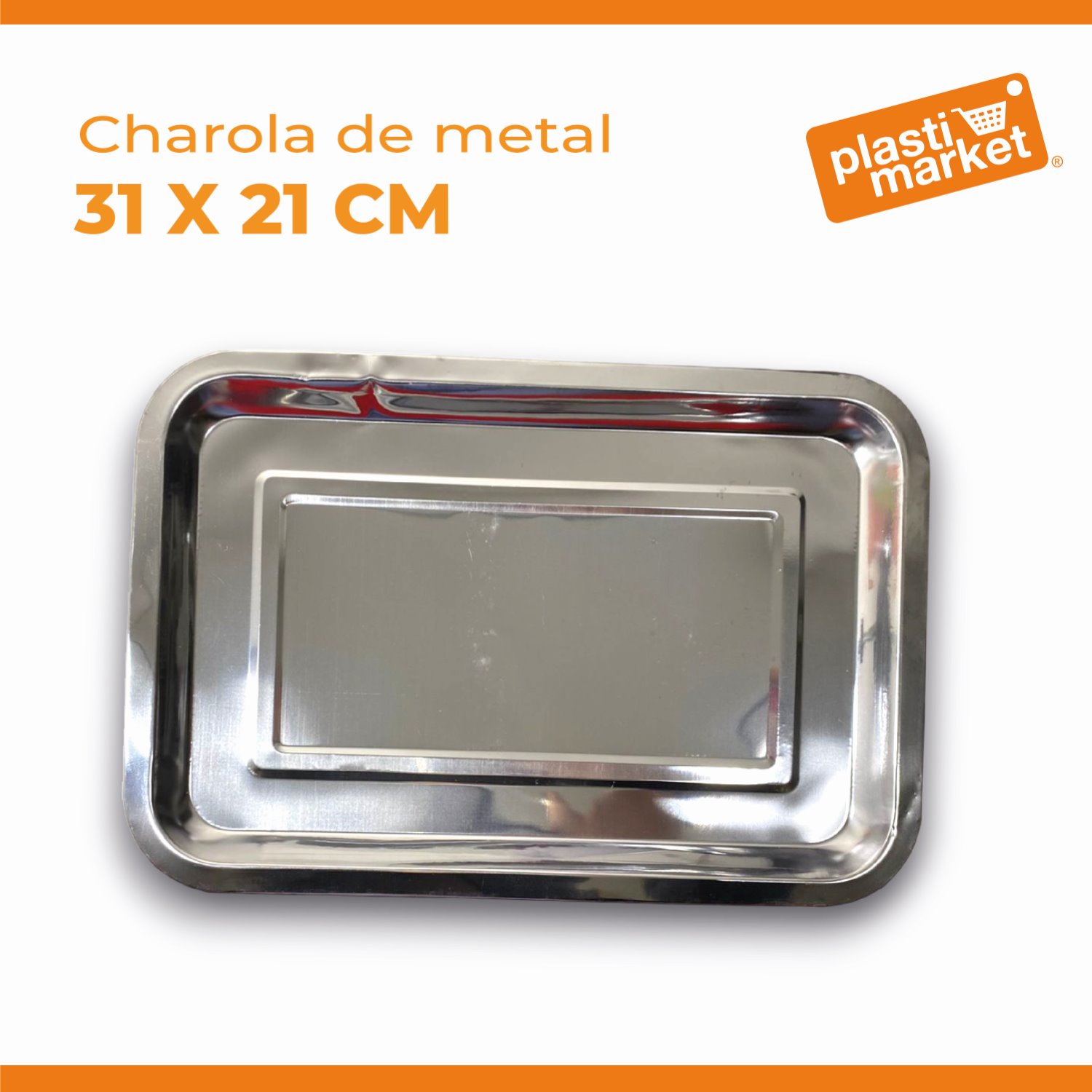 M5012 CHAROLA DE METAL 31X21 CM.