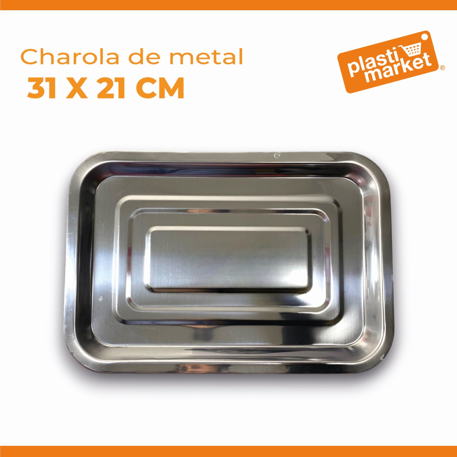 M5014 CHAROLA DE METAL 31X21 CM.