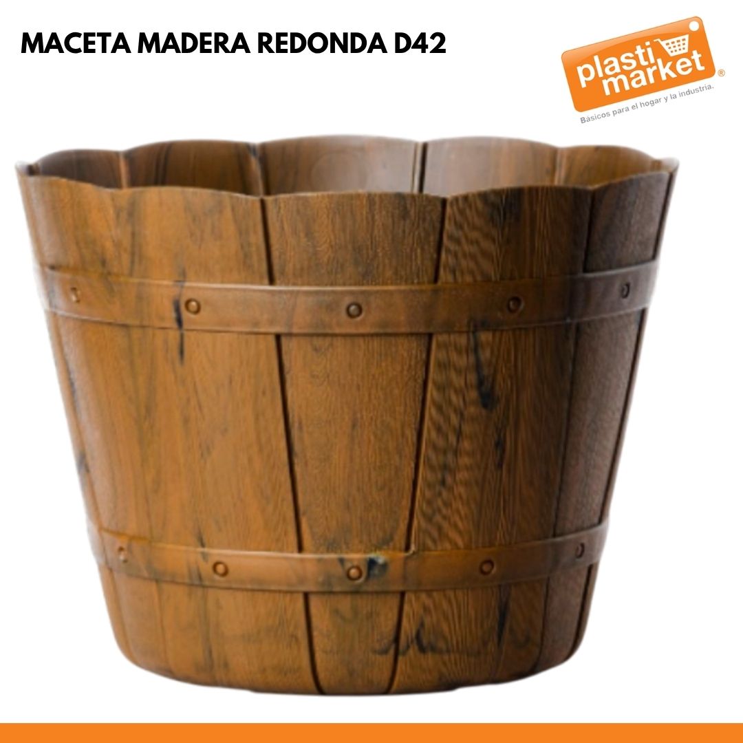 MACETA MADERA REDONDA D42
