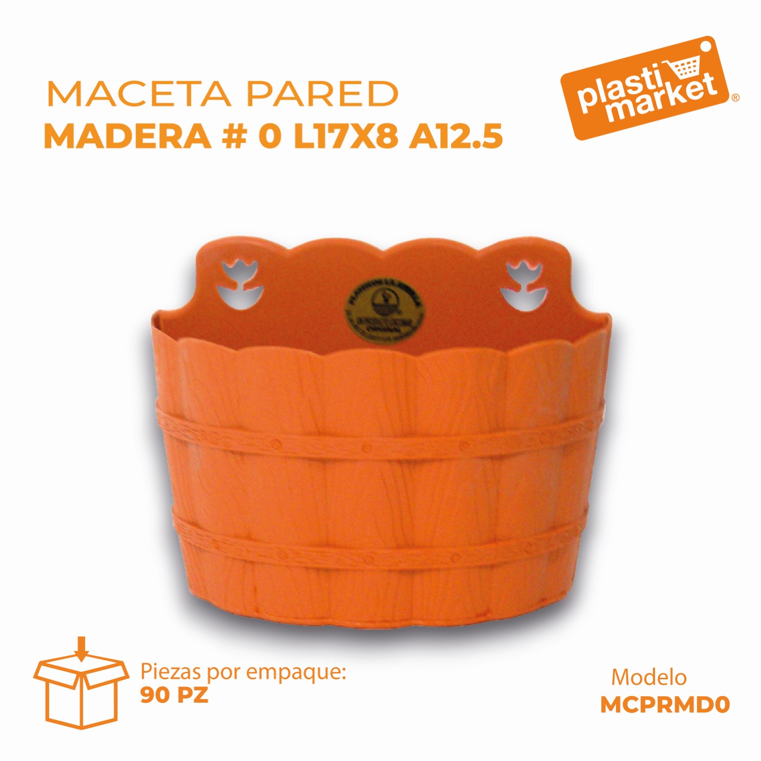 MACETA PARED MADERA # 0 L17X8 A12.5
