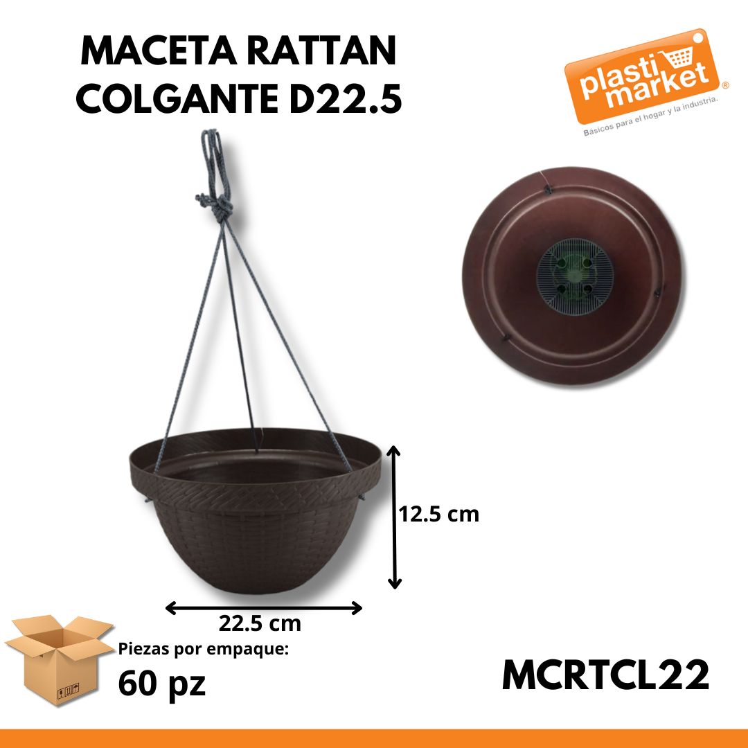 MACETA RATTAN COLGANTE D22.5