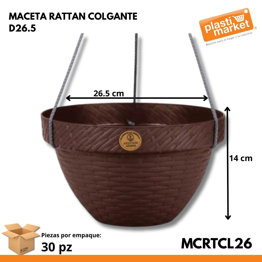 MACETA RATTAN COLGANTE D26.5