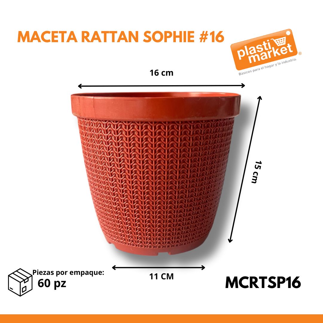 MACETA RATTAN SOPHIE #16
