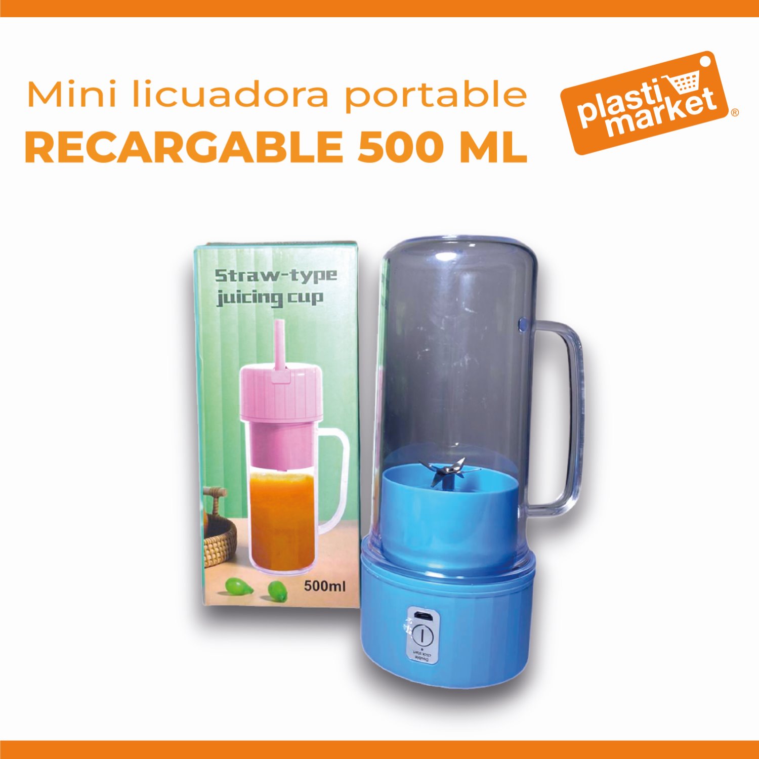 MTR244027 MINI LICUADORA PORTABLE RECARGABLE 500 ML.