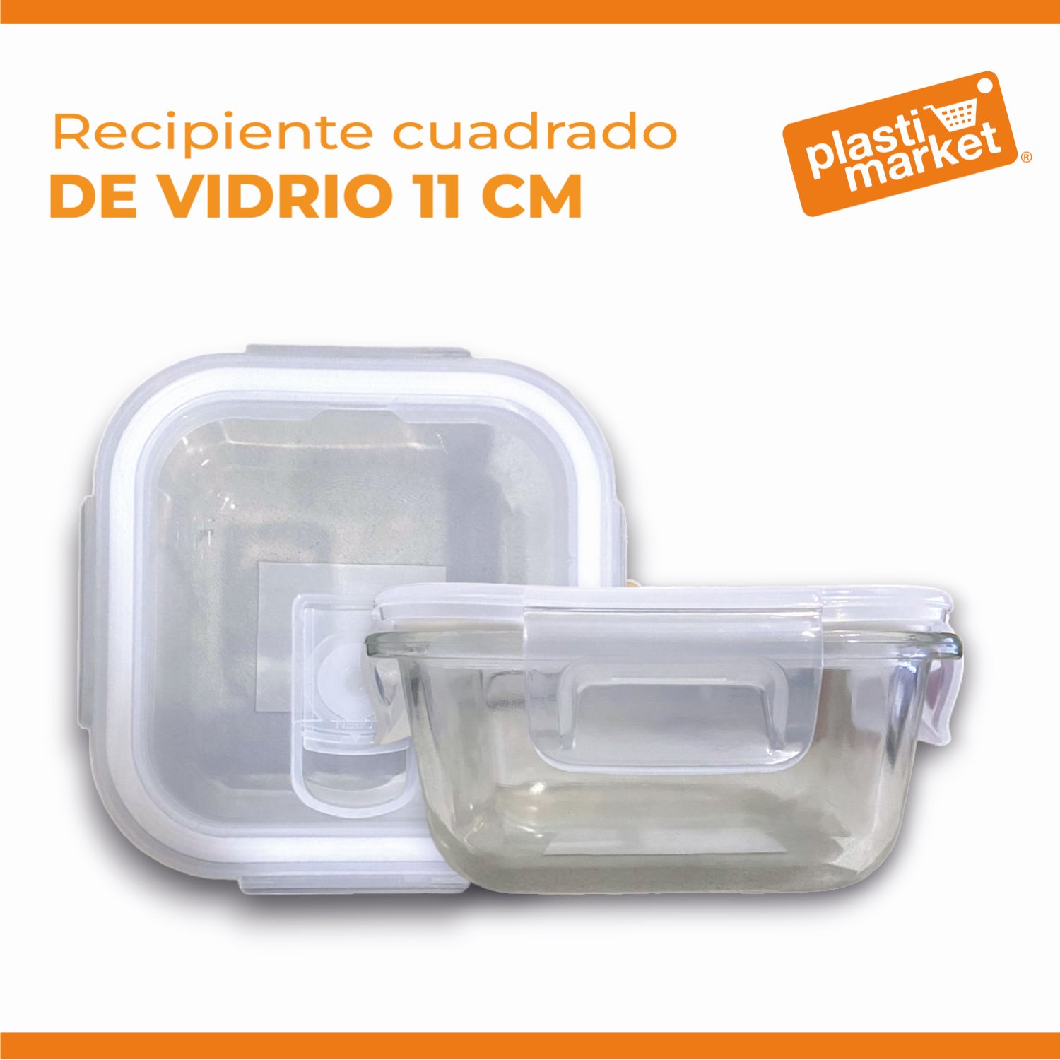 MTR244195 RECIPIENTE CUADRADO DE VIDRIO 11 CM.
