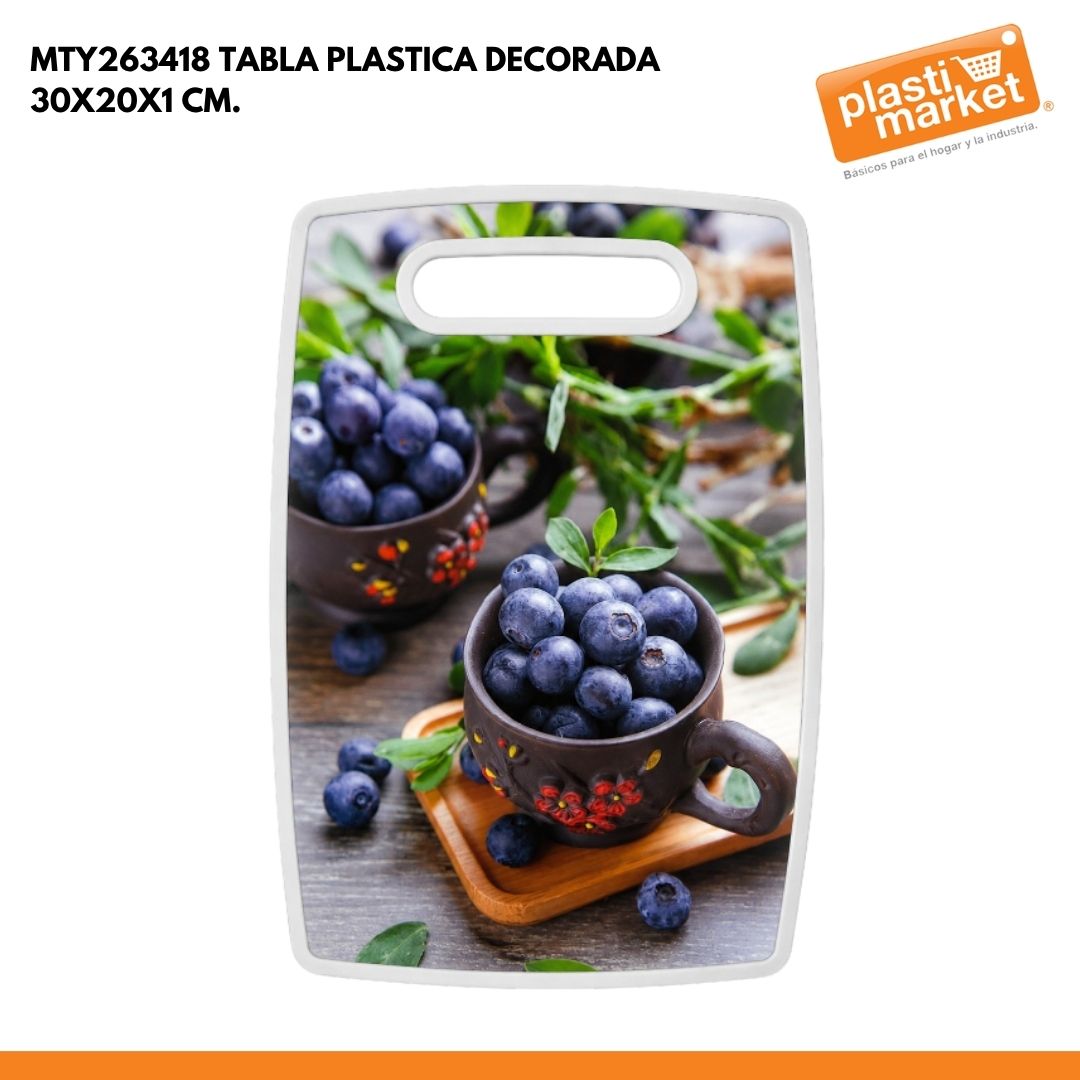 MTY263418 TABLA PLASTICA DECORADA 37X23X1 CM.