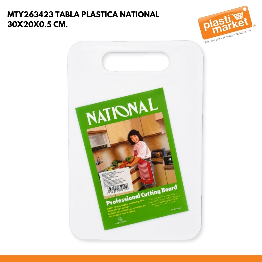 MTY263423 TABLA PLASTICA NATIONAL 30X20X0.5 CM.