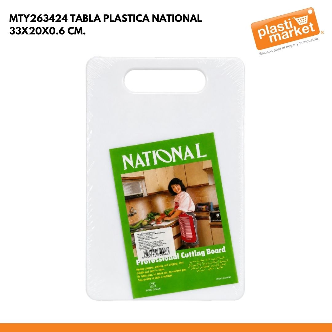 MTY263424 TABLA PLASTICA NATIONAL 33X20X0.6 CM.
