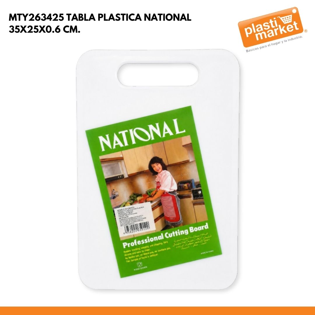 MTY263425 TABLA PLASTICA NATIONAL 35X25X0.6 CM.