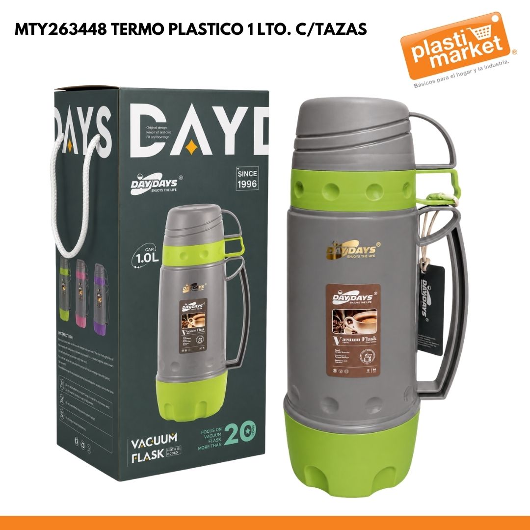 MTY263448 TERMO PLASTICO 1 LTO. C/TAZAS