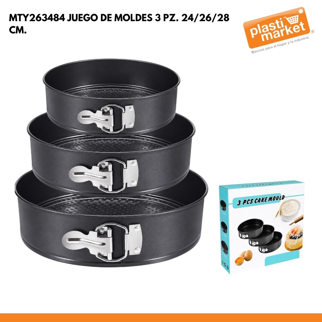 MTY263484 JUEGO DE MOLDES 3 PZ. 24/26/28 CM.