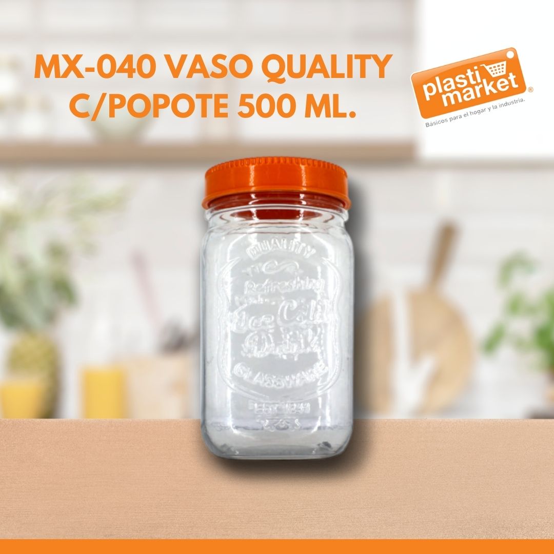 MX-040 VASO QUALITY C/POPOTE 500 ML.