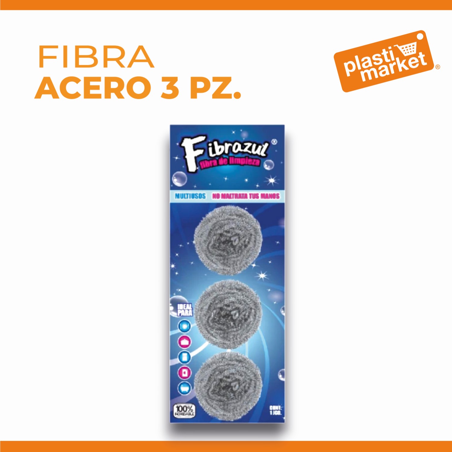 MX-6333 FIBRA ACERO 3 PZ.