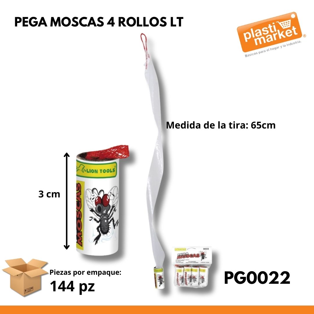 0022 PEGA MOSCAS 4 ROLLOS LT