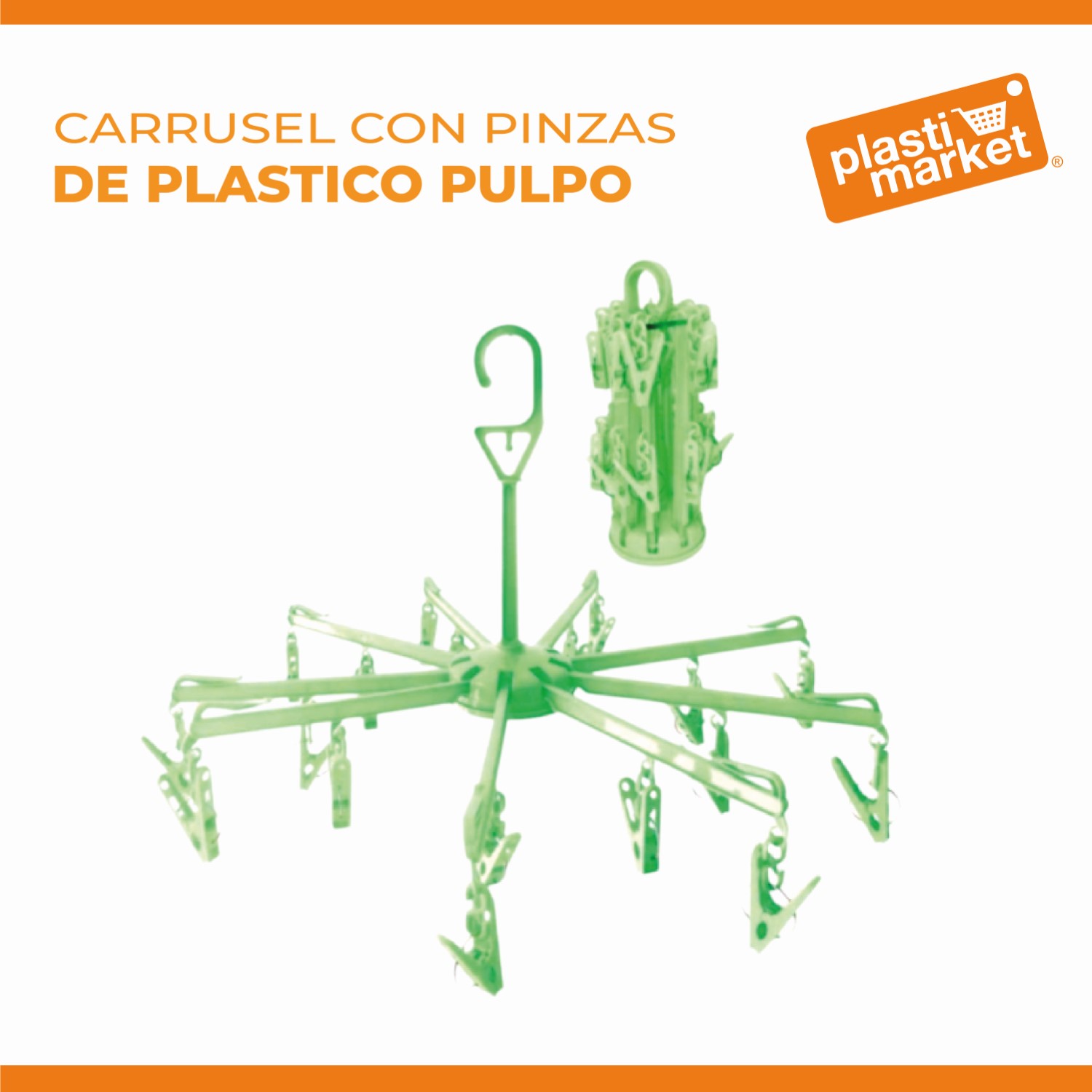 R-720150 CARRUSEL CON PINZAS DE PLASTICO PULPO