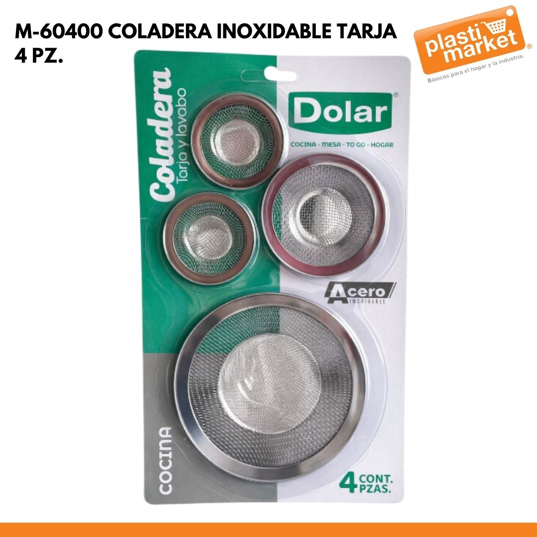 M-60400 COLADERA INOXIDABLE TARJA 4 PZ.