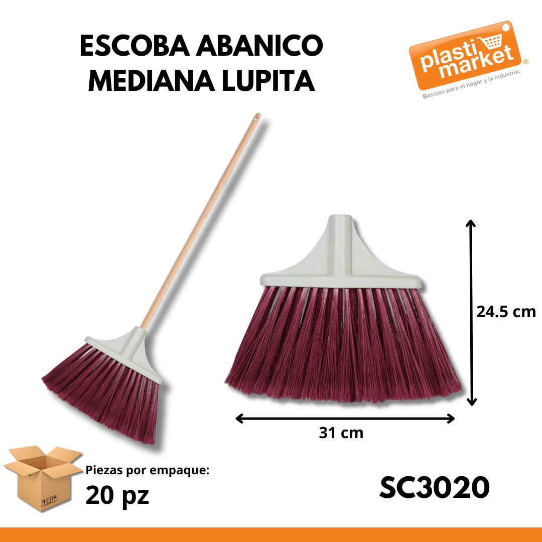 3020 ESCOBA ABANICO MEDIANA LUPITA