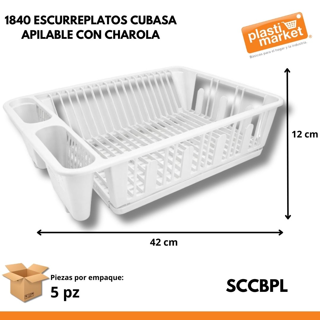 1840 ESCURREPLATOS CUBASA APILABLE CON CHAROLA