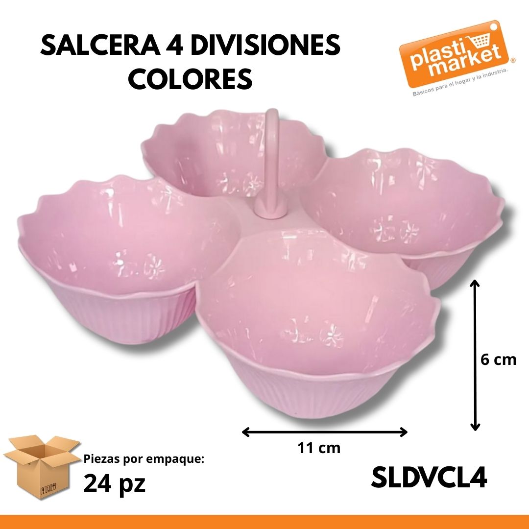 SALCERA 4 DIVISIONES COLORES