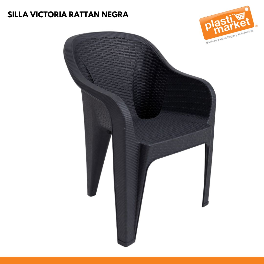 SILLA VICTORIA RATTAN NEGRA