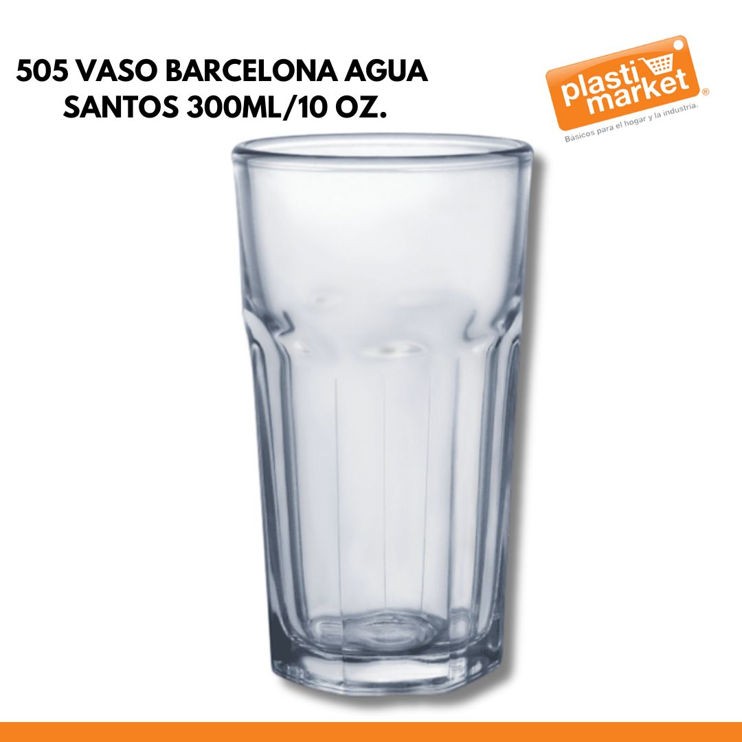505 VASO BARCELONA AGUA SANTOS 300ML/10 OZ.