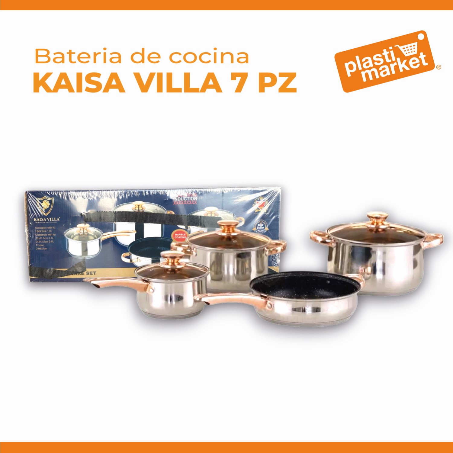 W2001 BATERIA DE COCINA KAISA VILLA 7 PZ.