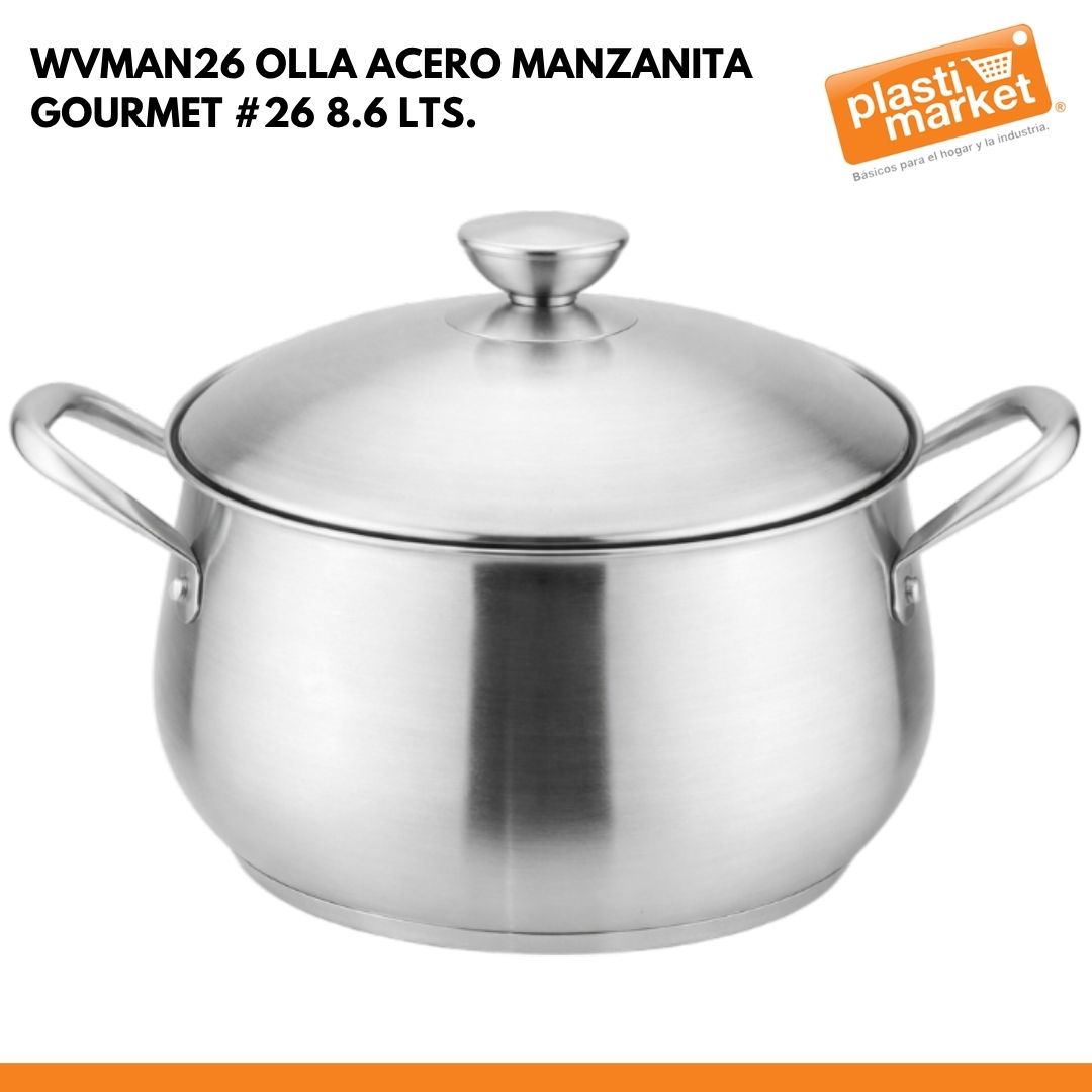 WVMAN26 OLLA ACERO MANZANITA GOURMET #26 8.6 LTS.