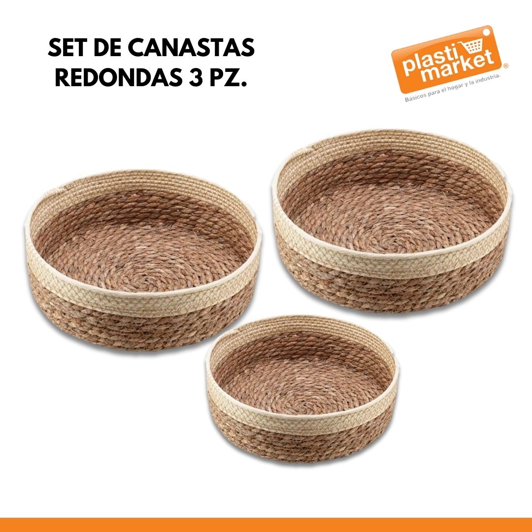 Y-2 SET DE CANASTAS REDONDAS 3 PZ.