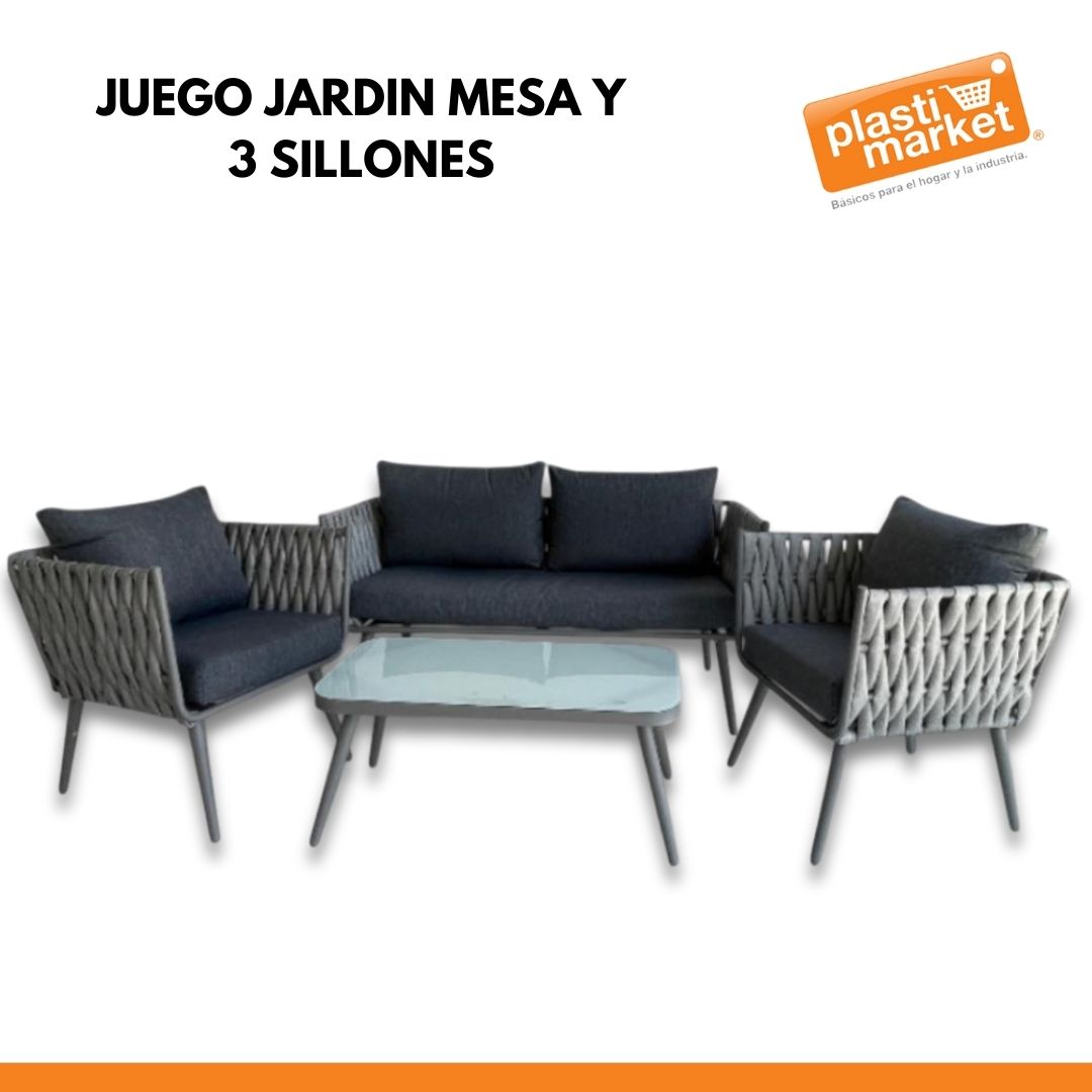 Y240098 JUEGO JARDIN MESA Y 3 SILLONES "OFERTA"