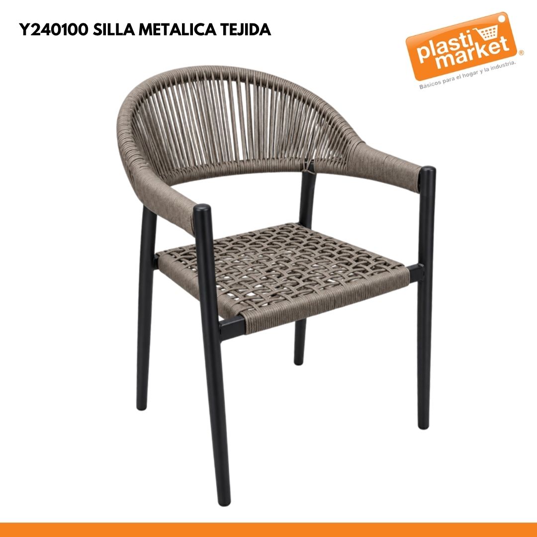 Y240100 SILLA METALICA TEJIDA (PRECIO NETO)