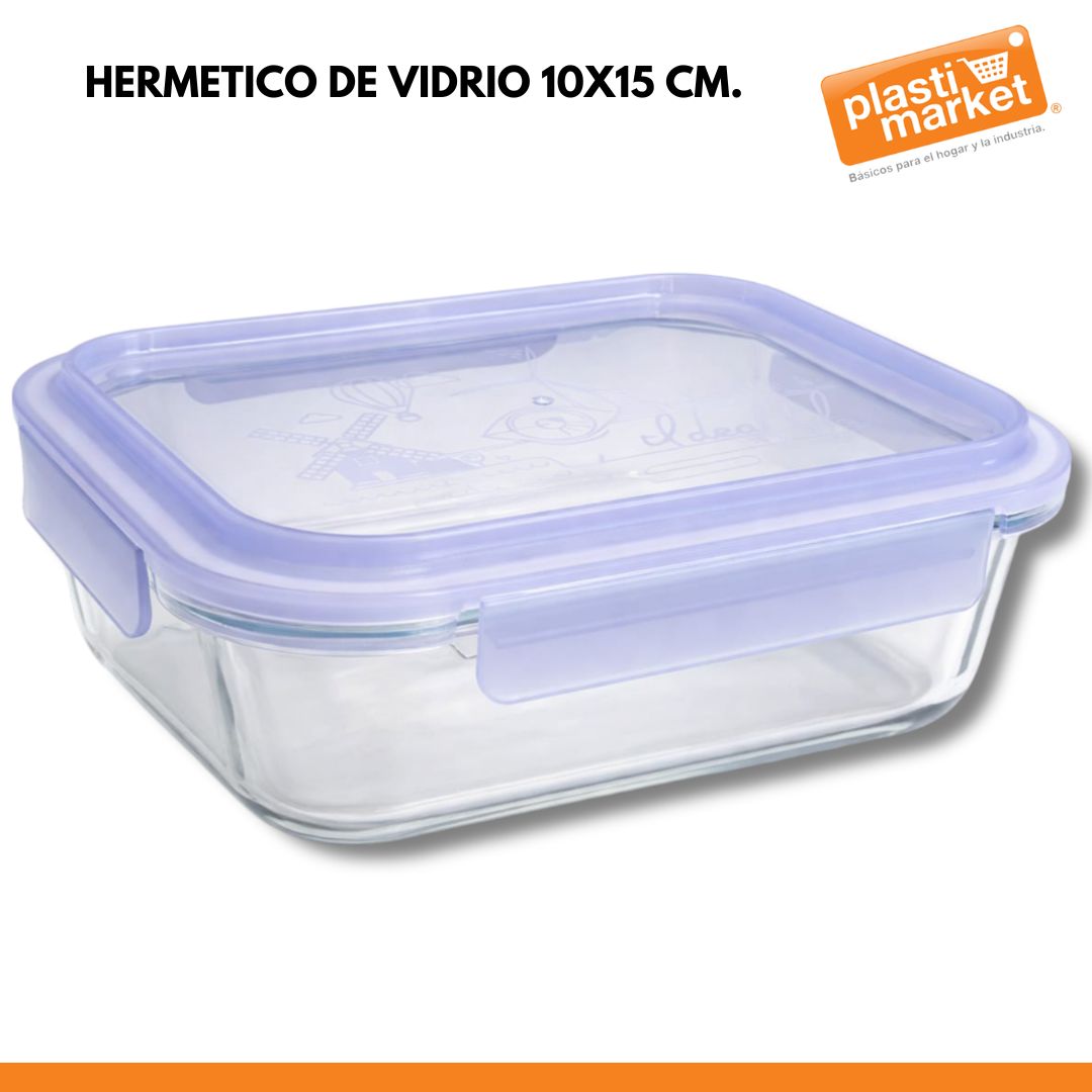 YHS24431 HERMETICO DE VIDRIO 10X15 CM.