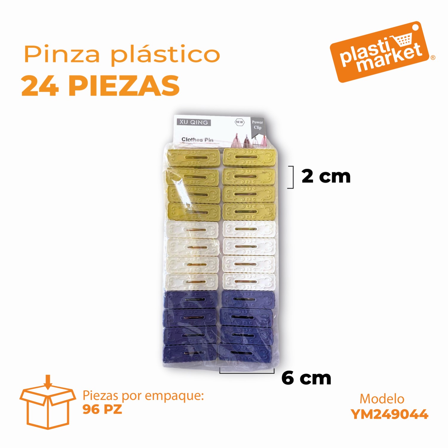 YM249044 PINZA PLASTICO 24 PZ.