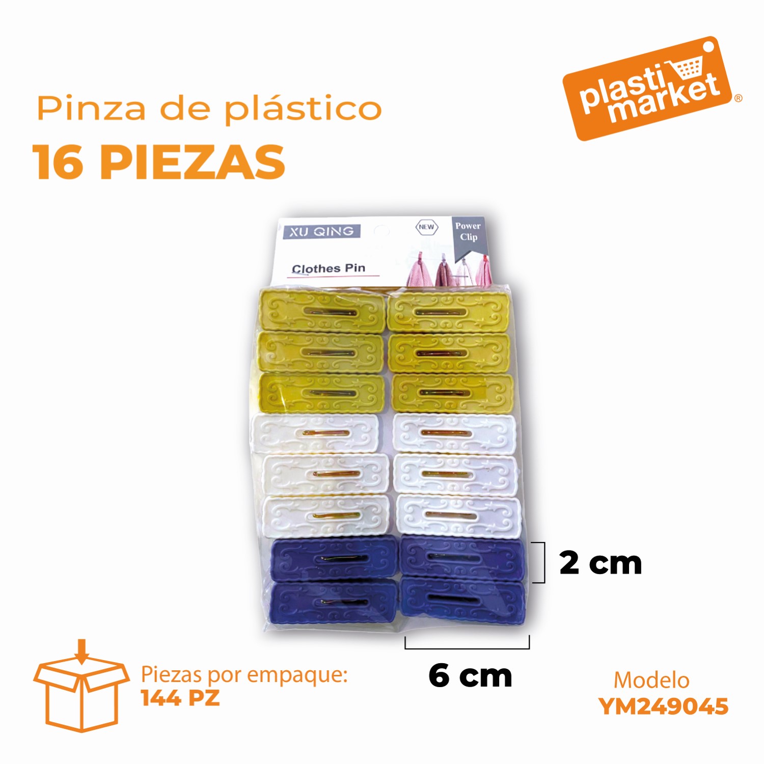 YM249045 PINZA PLASTICO 16 PZ.