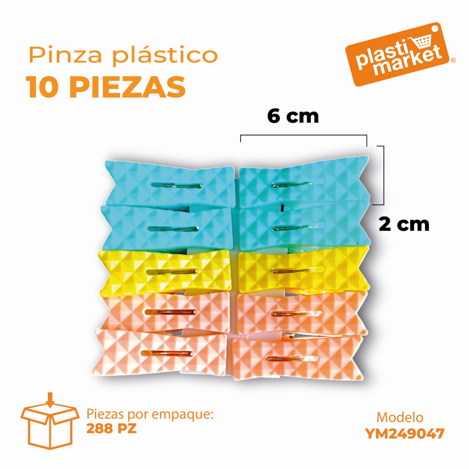 YM249047 PINZA PLASTICO 10 PZ.