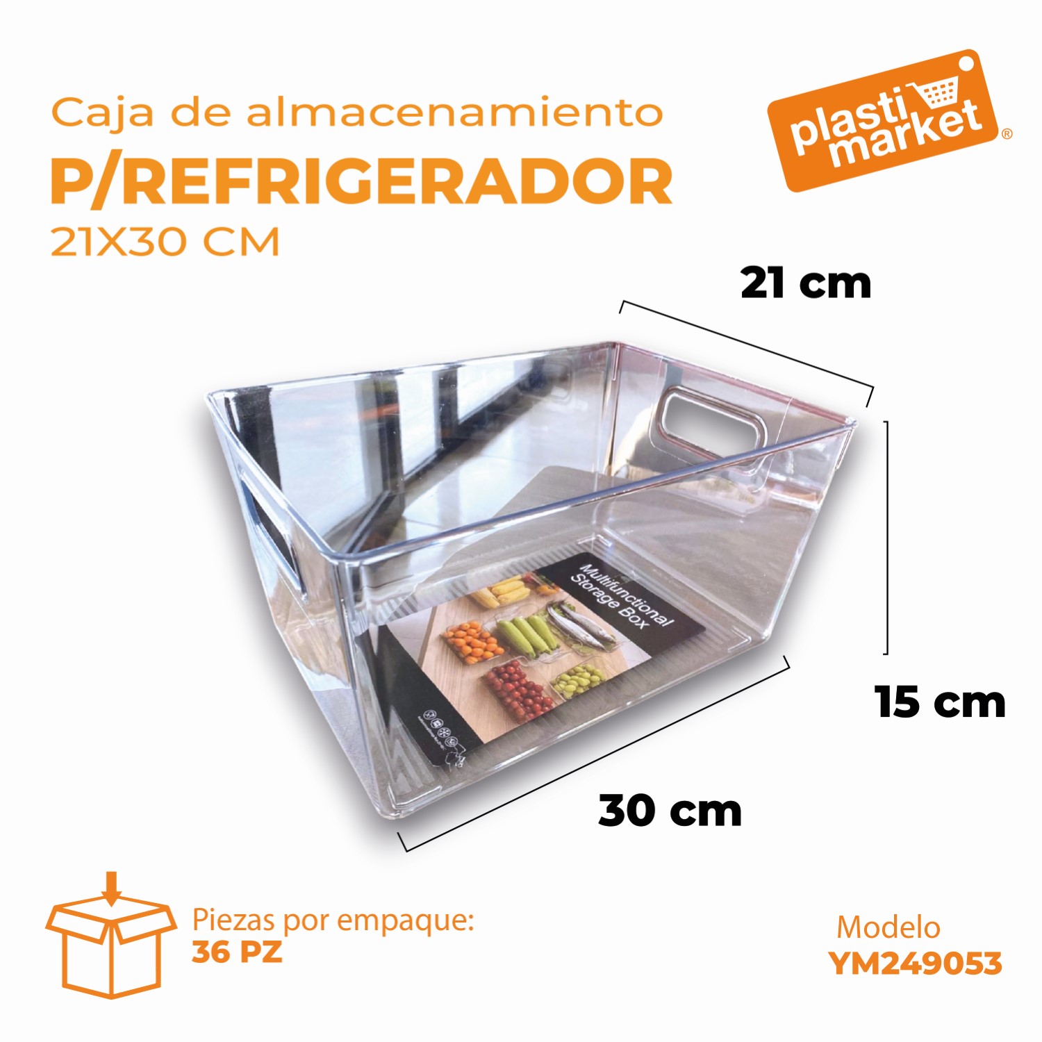 YM249053 CAJA DE ALMACENAMIENTO P/REFRIGERADOR 21X30 CM.