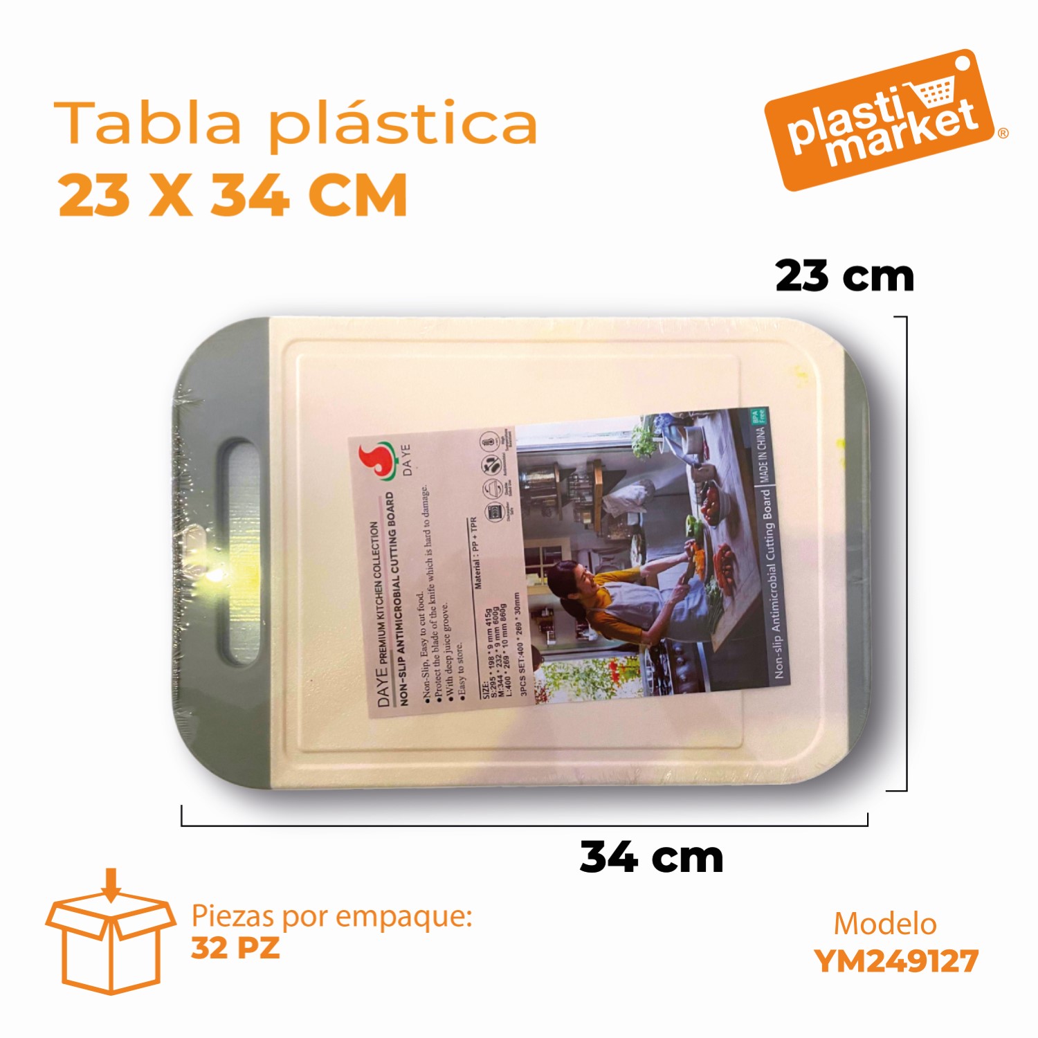YM249127 TABLA PLASTICA 23X34 CM.