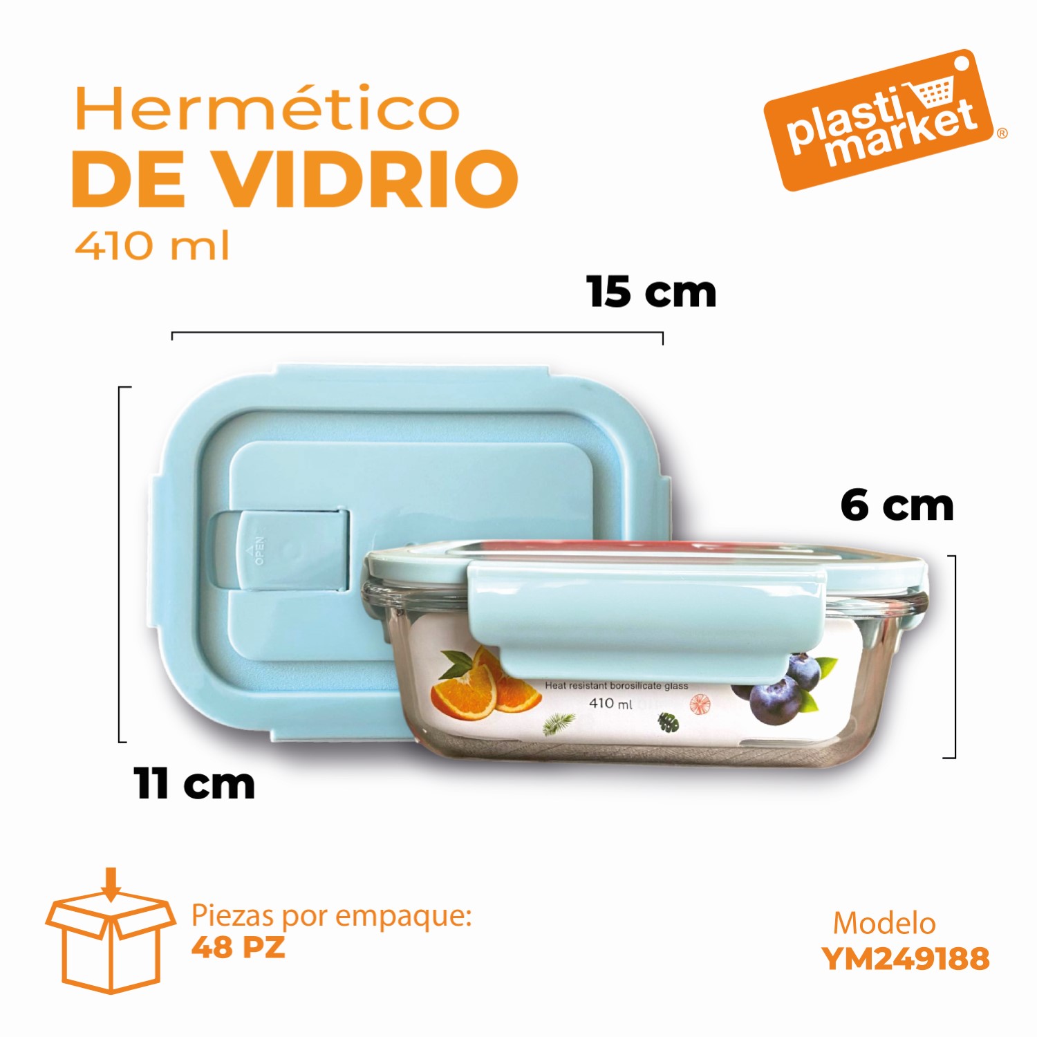 YM249188 HERMETICO DE VIDRIO 410 ML.