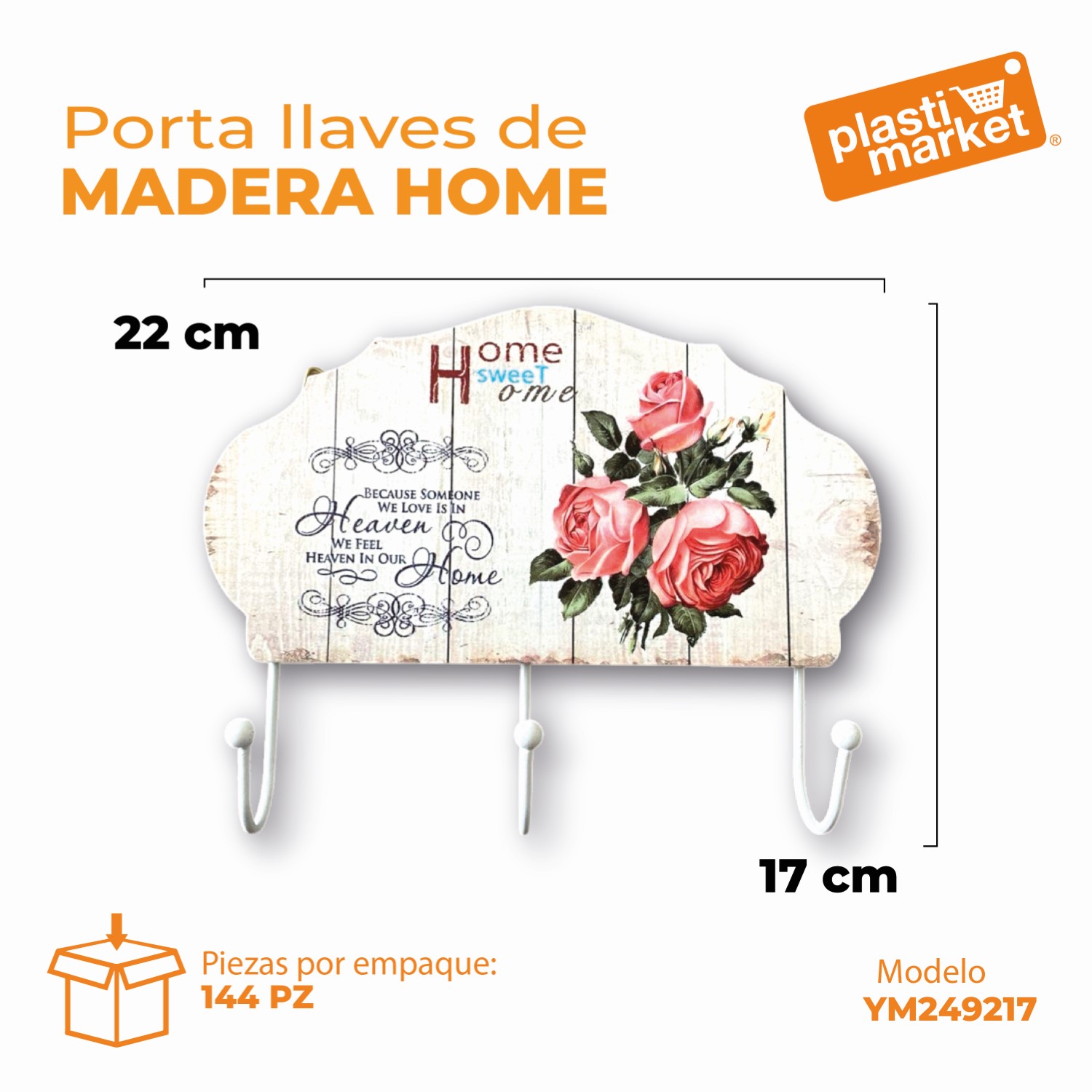 YM249217 PORTA LLAVES DE MADERA HOME