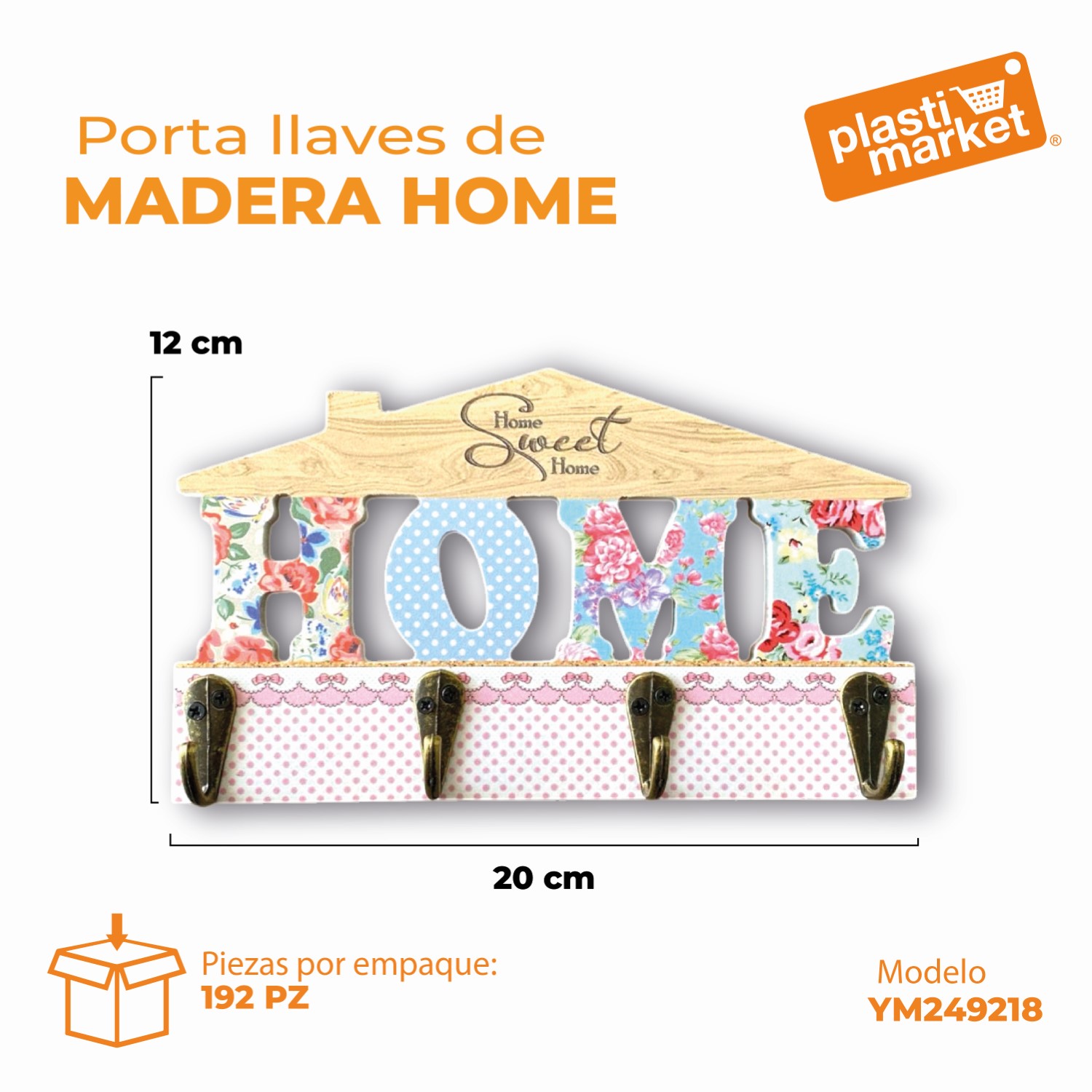 YM249218 PORTA LLAVES DE MADERA HOME